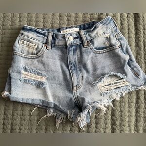 PacSun High Rise Festival Ripped Jean Shorts